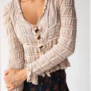 Natural Life Juliet Ruffle Sweater- Cream